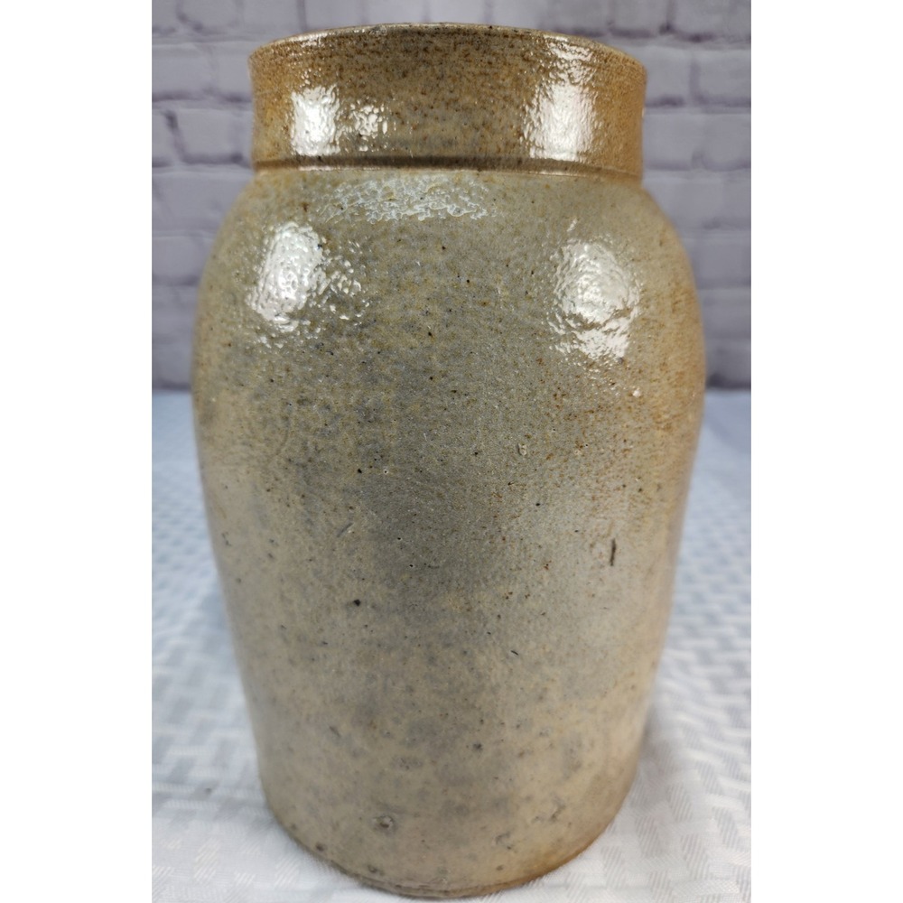 Antique 1890s Stoneware Pottery Crock Canning Jar Rustic Decor Cottage Chic